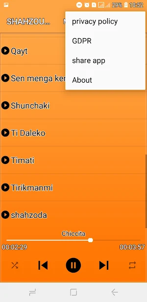 Shahzouda qo'shiqlar Screenshot 1