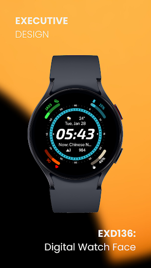 EXD136: Digital Watch Face Screenshot 3