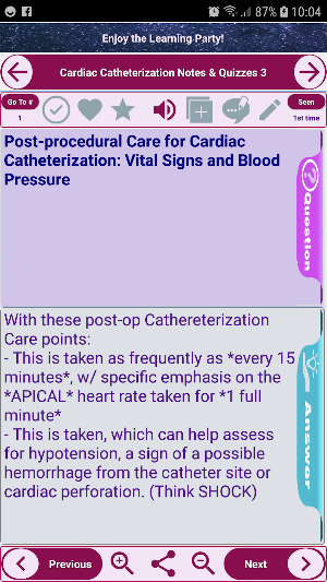 Cardiac Cath Review : Notes, Flashcards & Quizzes Screenshot 0