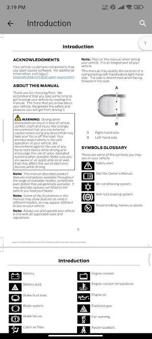 My Car User Manual Ford Kuga Screenshot 2
