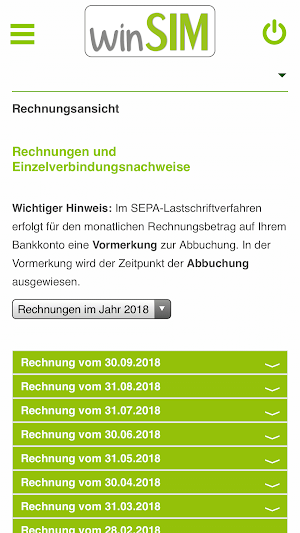 winSIM  Servicewelt Screenshot 1