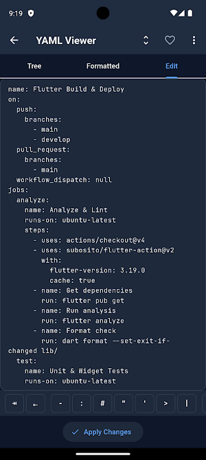 YAML / YML Viewer & Editor Screenshot 2