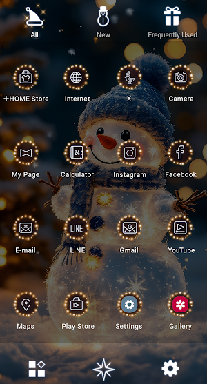 Twinkling Snowman Theme +HOME Screenshot 2