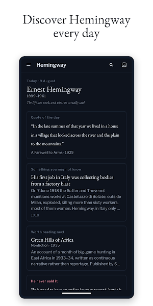 Ernest Hemingway: Life & Words Screenshot 0