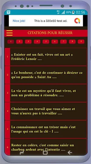 CITATIONS POUR RÉUSSIR ET CHANGER DE VIE Screenshot 0