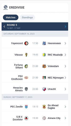 Dutch League Match Tracker Screenshot 2