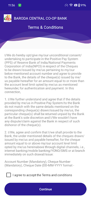 Baroda CCB Positive Pay Screenshot 0
