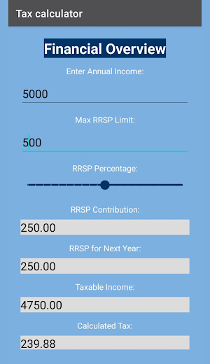 Simple Tax Calculator App Screenshot 2