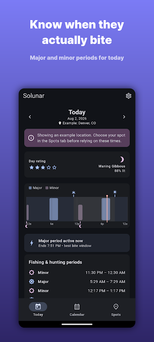 Solunar: Hunt & Fish Times Screenshot 0