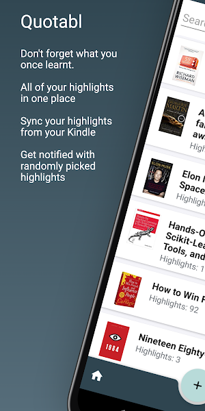 Quotabl - Kindle Highlights Screenshot 0