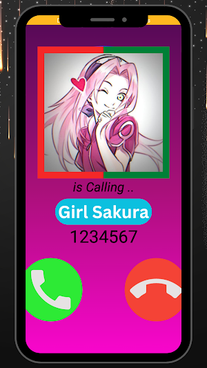 Girl Sakura Fake Call. Screenshot 2