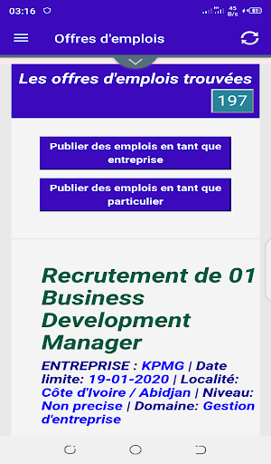 Professionnallink - offres d'emploi - recrutement Screenshot 1