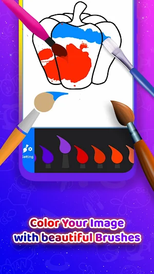 Fruits Drawing Book & Vegetable Coloring Book Game Screenshot 2