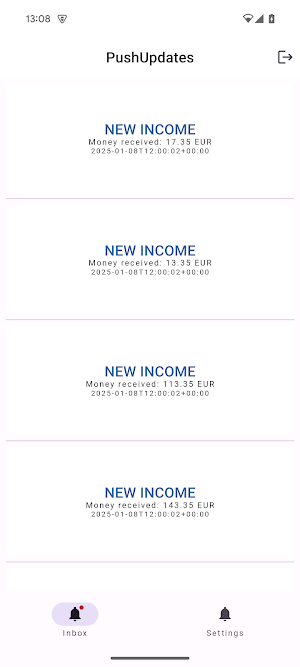 PushUpdates Screenshot 1