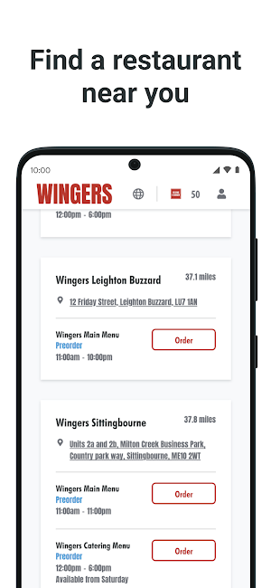 Wingers Rewards Screenshot 1