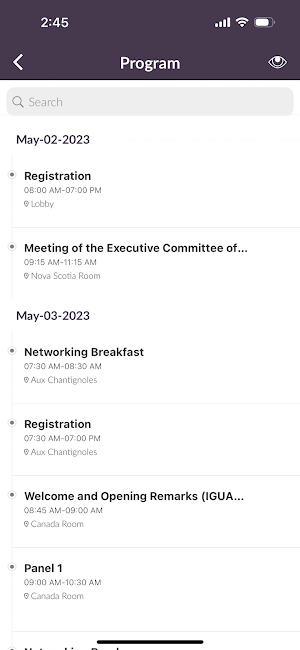 IGUA Events Screenshot 3