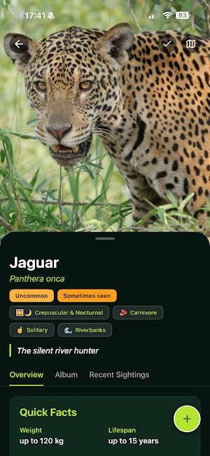 WildGuide: Pantanal Wildlife Screenshot 2