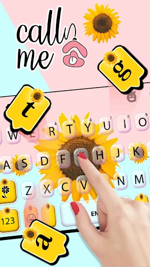 Dainty Sunflower Keyboard Background Screenshot 1