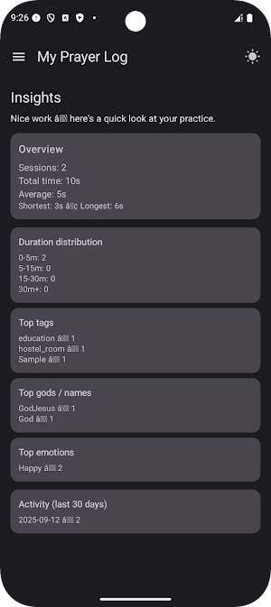 Soul Log Prayer Meditation Screenshot 2