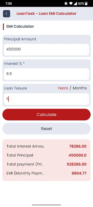 LoanTask - Loan EMI Calculator Screenshot 0
