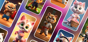 Cute Cat Cartoon Wallpapers Screenshot 0