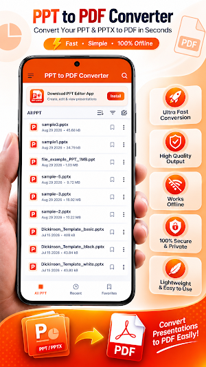 PPT and PPTX to PDF CONVERTOR Screenshot 1