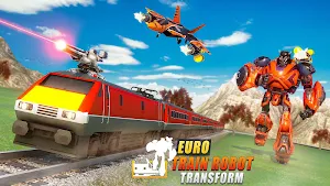 Euro Train Robot Transform: Train Games Screenshot 0