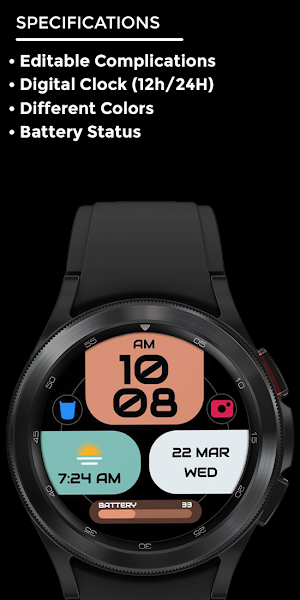 Nighty Digital 07 - watch face Screenshot 3