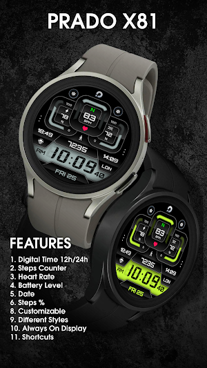PRADO X81 Digital Watch Face Screenshot 1