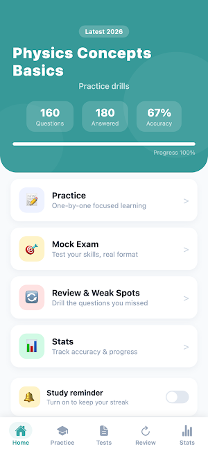 Physics Concepts Basics Drills Screenshot 0