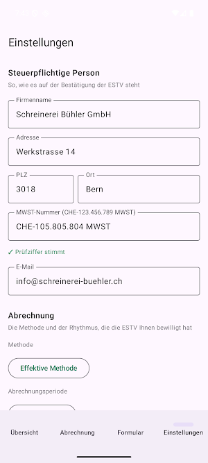 MWSTStudio — MWST-Abrechnung Screenshot 3