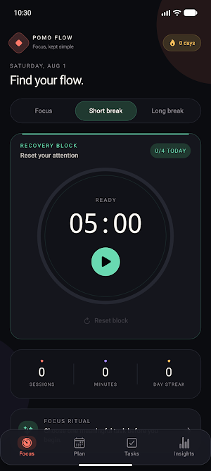 Pomo Flow | Offline Pomodoro Screenshot 1