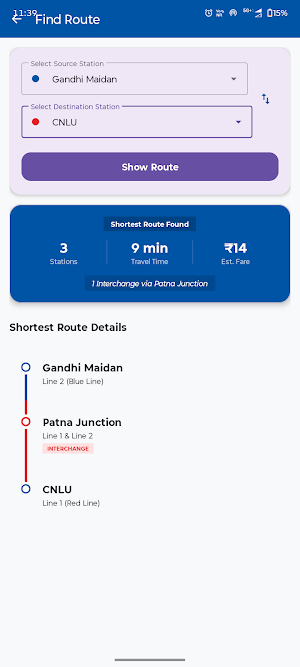 Patna Metro Navigator Screenshot 3