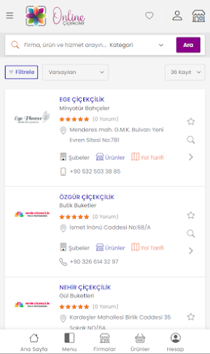 Online Çiçekçiler Screenshot 1