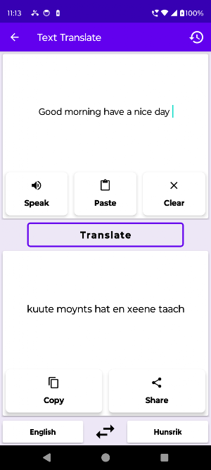English To Hunsrik Translator Screenshot 1