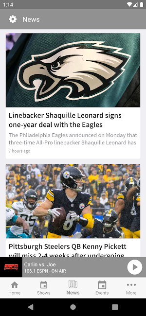 106.1 ESPN Screenshot 3
