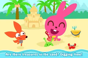 Purple Pink Summer Beach-Kids Party Education App Screenshot 0