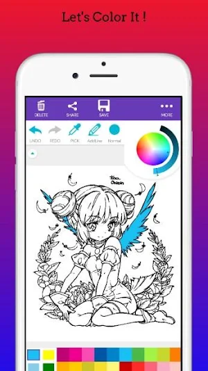 Kawaii Anime Girls Coloring Book Screenshot 1