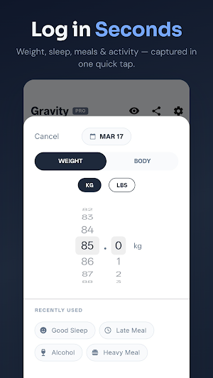 Gravity: Weight Tracker Screenshot 1