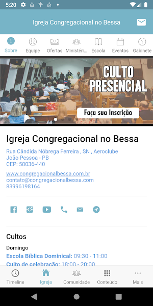 Igreja Congregacional no Bessa Screenshot 2