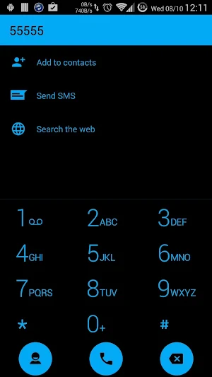 Dialer theme Flat Black Blue for Drupe or ExDialer Screenshot 2