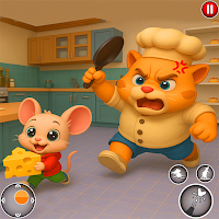Chef Cat vs Mouse House Chaos