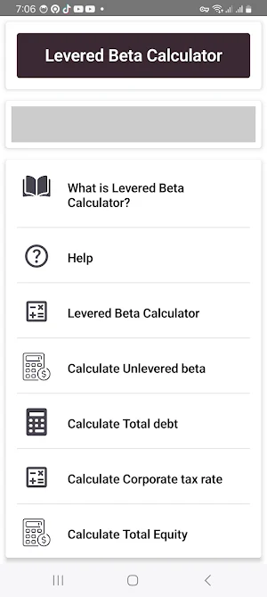 Levered Beta Calculator Screenshot 0