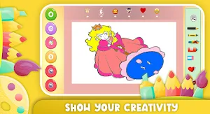 Princess Peach coloring Screenshot 1