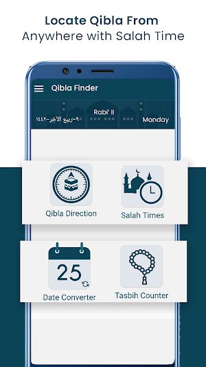 Qibla Compass with Salah Time - Ramadan Calendar Screenshot 0