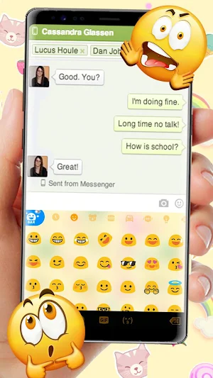 Cute Doodle Messenger Keyboard Theme Screenshot 2