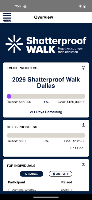 Shatterproof Fundraising Screenshot 1