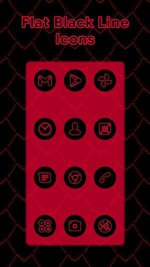 Red On Black Line Icons Screenshot 0