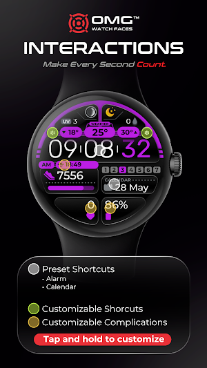 Digital Watch Face - OMG 376 Screenshot 2