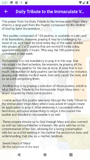 Virgin Mary's Daily Tribute Screenshot 1